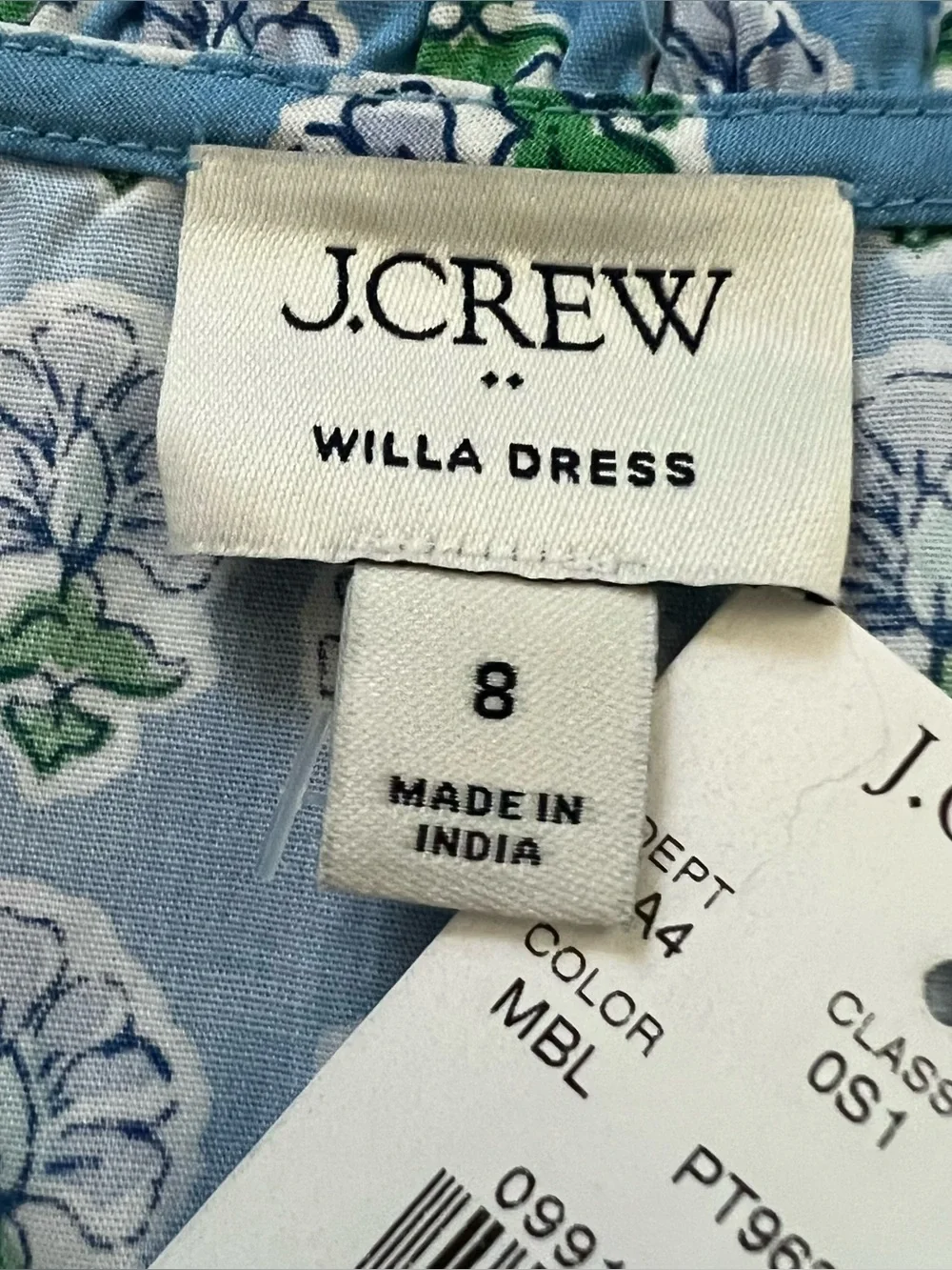 NWT J.Crew Willa Tiered Midi Dress Mountain Bluebird Floral Blue Size 8